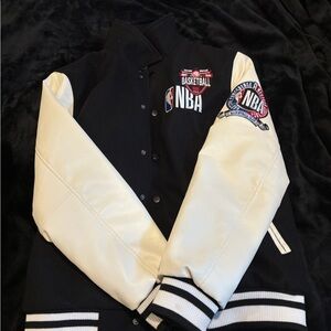 NBA Black and White Varsity Jacket